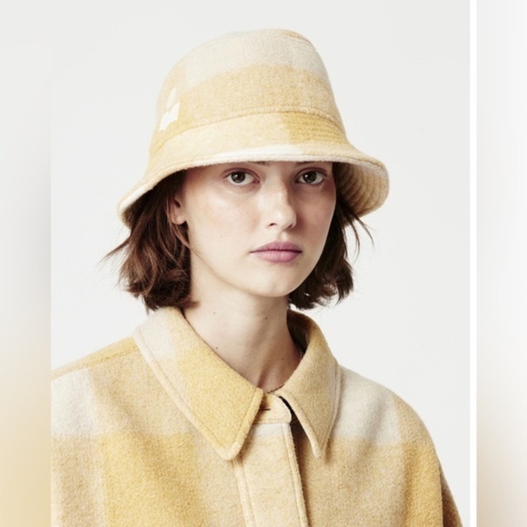 Isabel Marrant Wool Bucket Hat Haley Tan Cream Size M - Picture 10 of 12